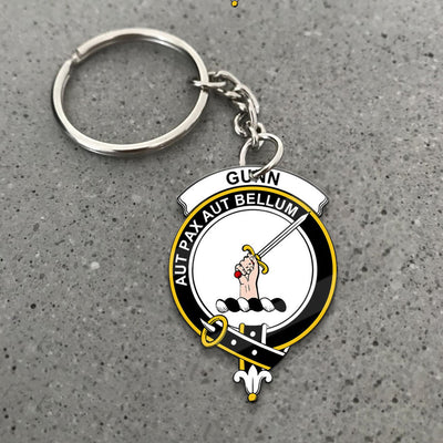 Clan Gunn Tartan Crest Keychain ZU41