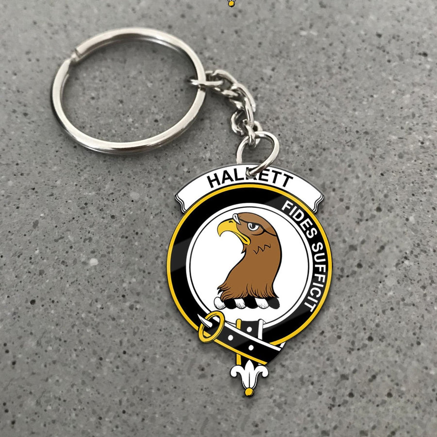 Clan Halkett Tartan Crest Keychain