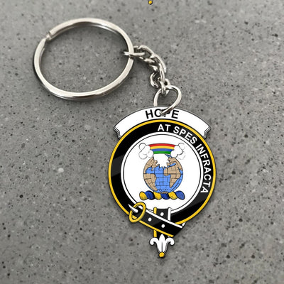 Clan Hope Tartan Crest Keychain