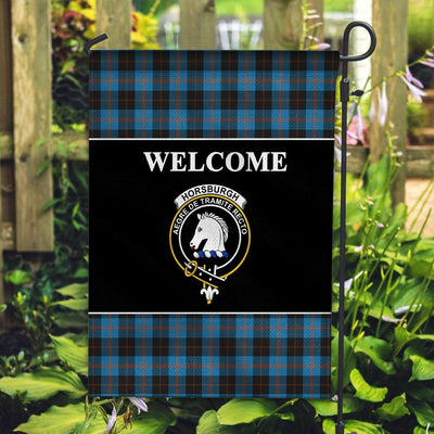 Clan Horsburgh Tartan Crest Black Garden Flag