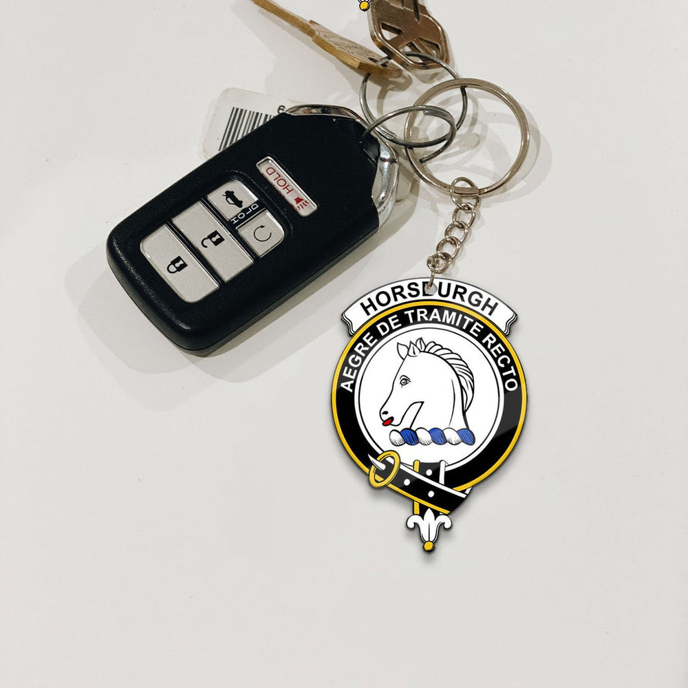 Clan Horsburgh Tartan Crest Keychain FP23 Clan Horsburgh Tartan Today