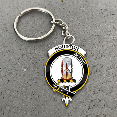 Clan Houston Tartan Crest Keychain