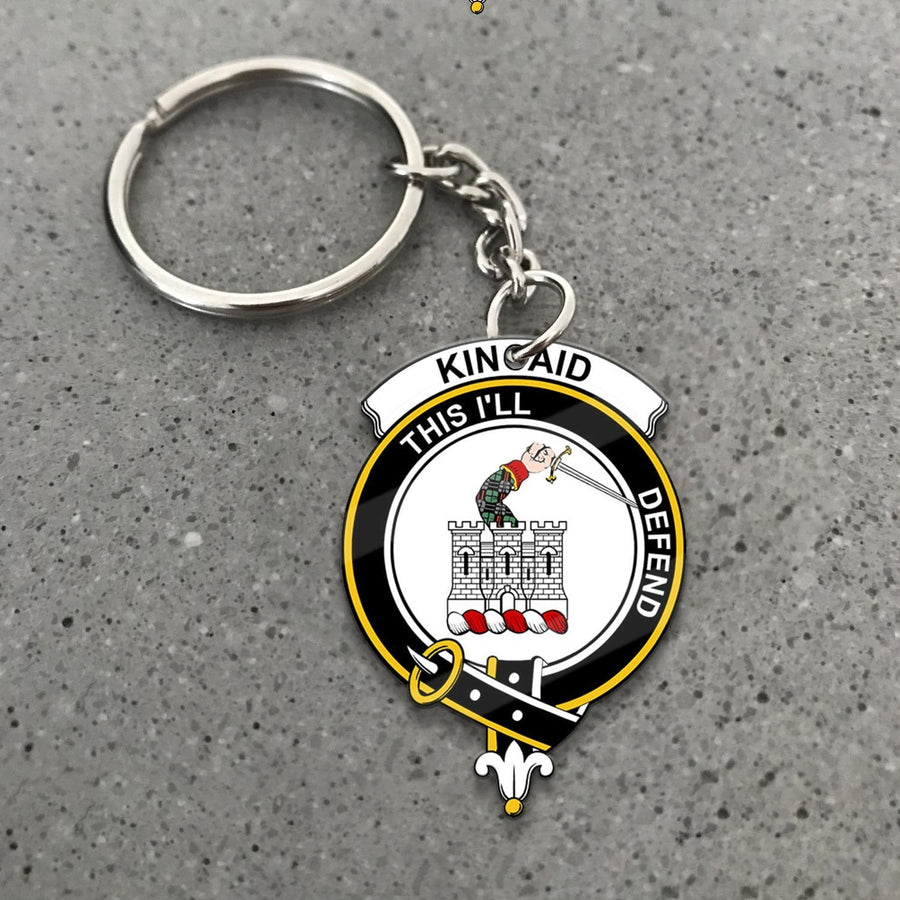 Clan Kincaid Tartan Crest Keychain