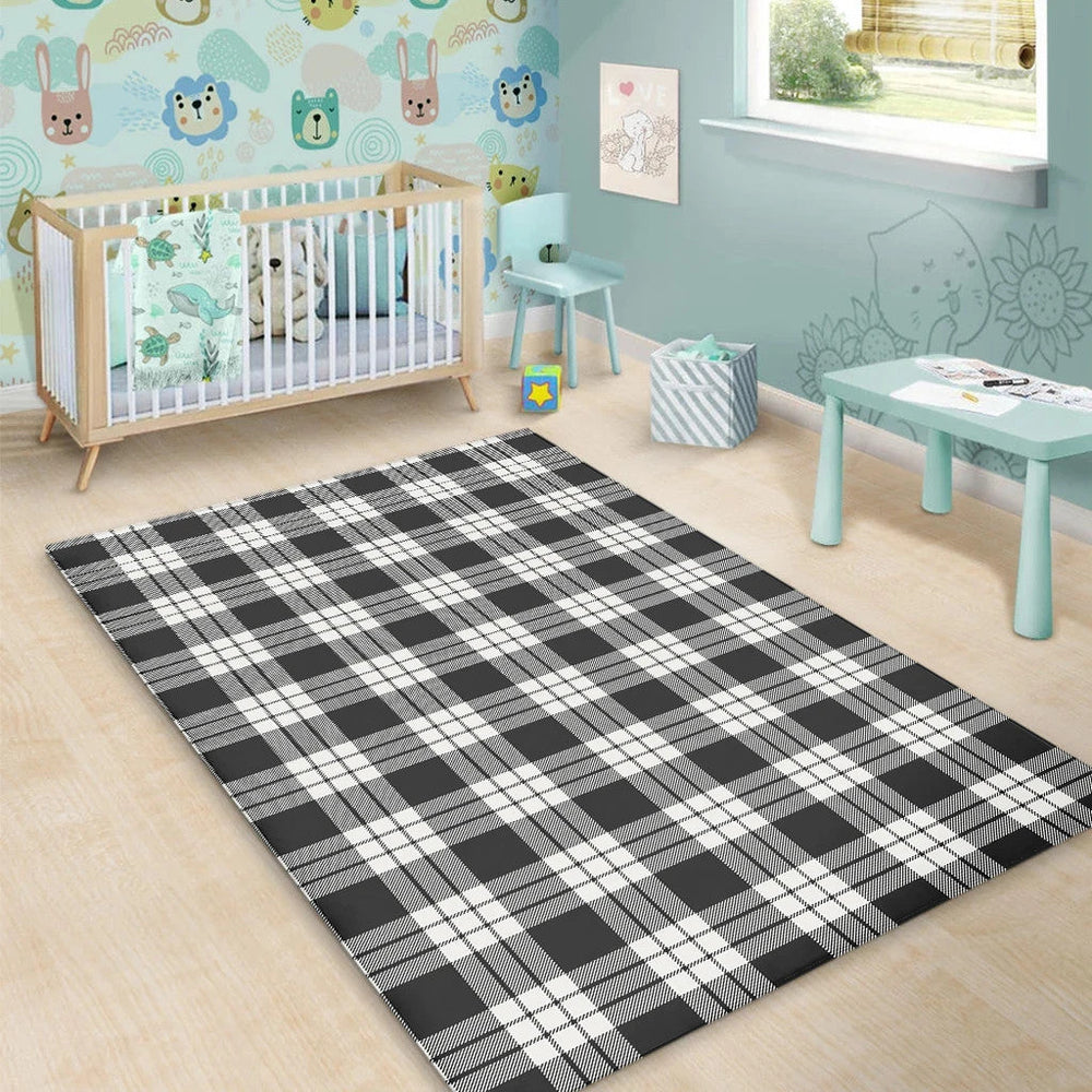 MacFarlane Black & White Ancient Tartan Classic Area Rug