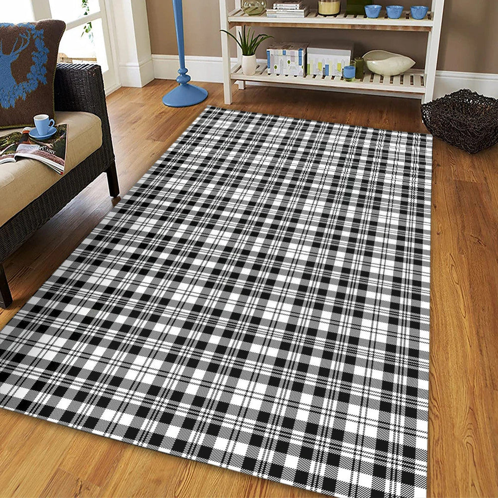 Scott Black & White Modern Tartan Classic Area Rug