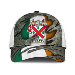 Clan Okeaty Coat Of Arms - Irish Family Crest Classic Cap BD39 Okeaty Coat Of Arms Irish Cap