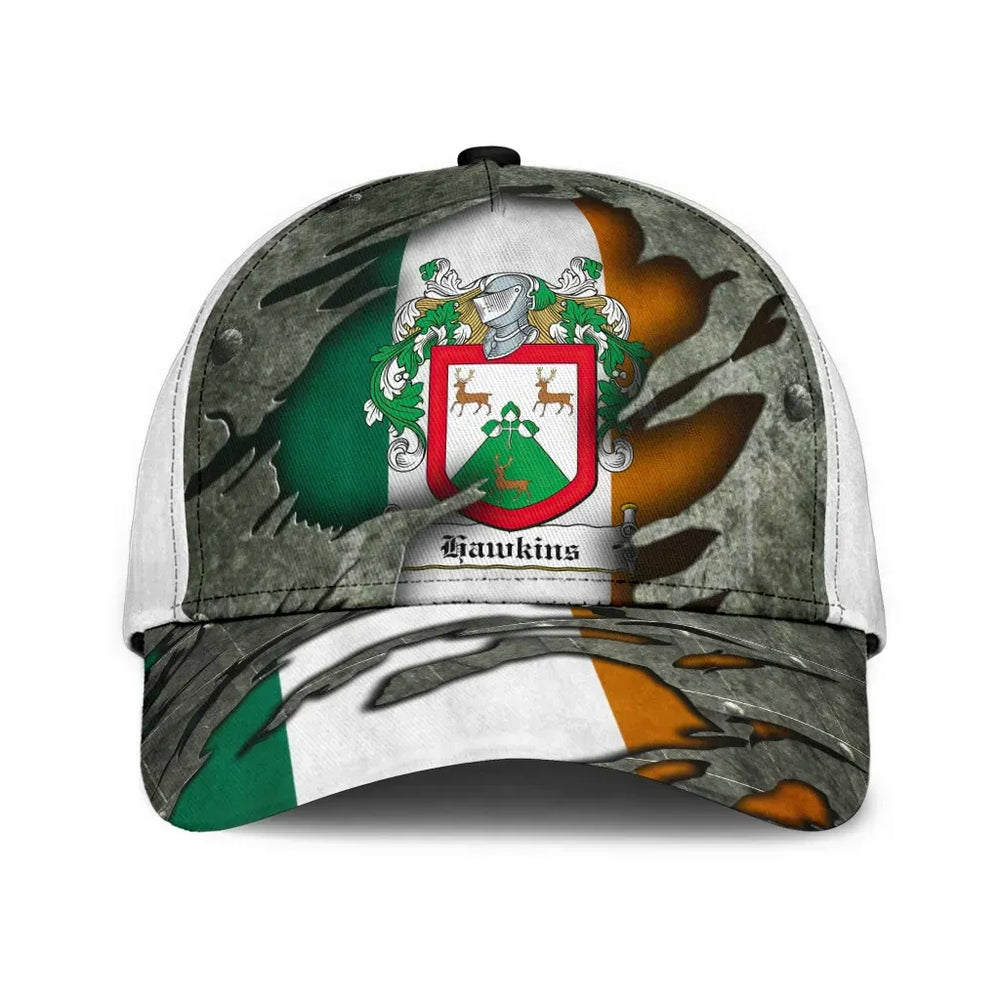 Clan Hawkins Coat Of Arms Wexfordarms - Irish Family Crest Classic Cap DF72 Hawkins Coat Of Arms Wexfordarms Irish Cap