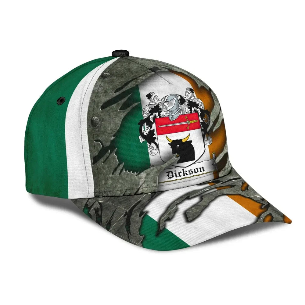 Clan Dickson Coat Of Arms - Irish Family Crest Classic Cap PQ88 Dickson Coat Of Arms Irish Cap