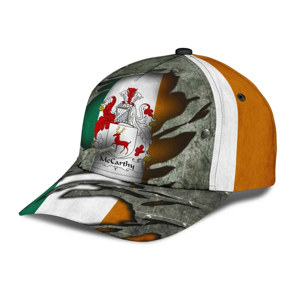Clan McCarthy Coat of Arms - Irish Family Crest Classic Cap VQ92 Classic Cap - Ahearne Coat of Arms Classic Cap 3D Irish Cap