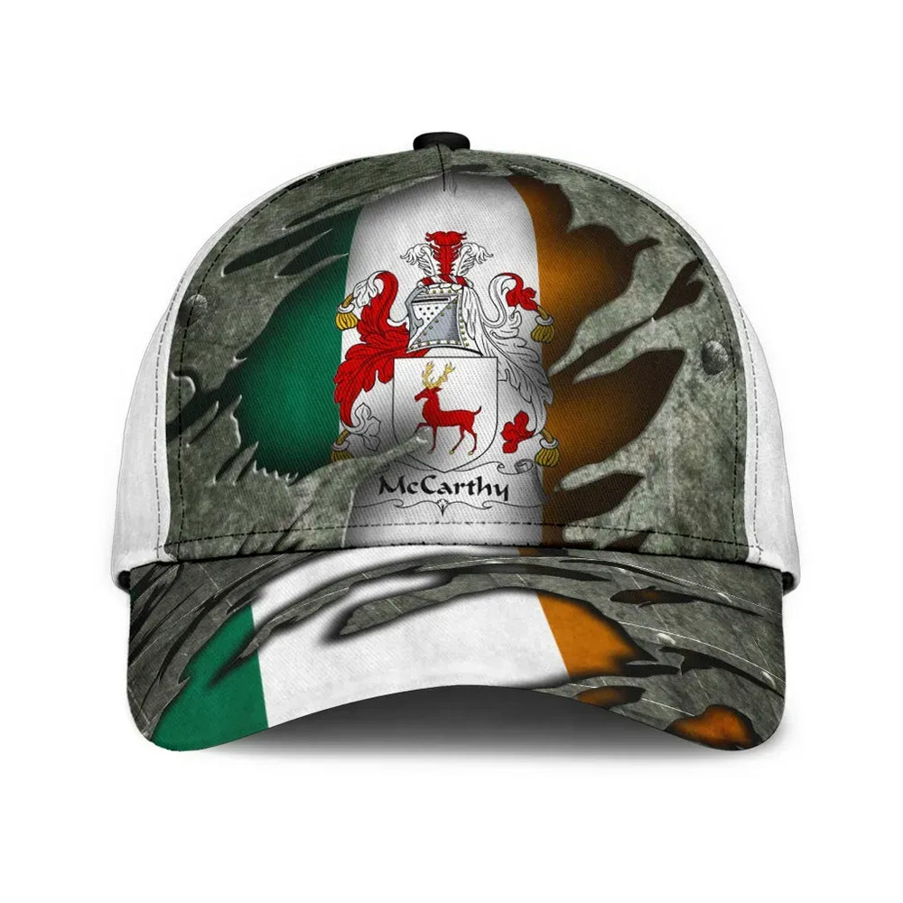 Clan McCarthy Coat of Arms - Irish Family Crest Classic Cap VQ92 Classic Cap - Ahearne Coat of Arms Classic Cap 3D Irish Cap
