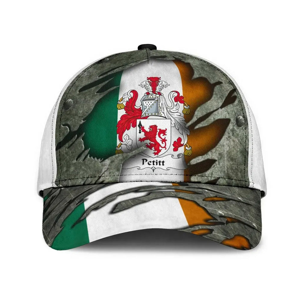 Clan Petitt Coat Of Arms - Irish Family Crest Classic Cap RT19 Petitt Coat Of Arms Irish Cap
