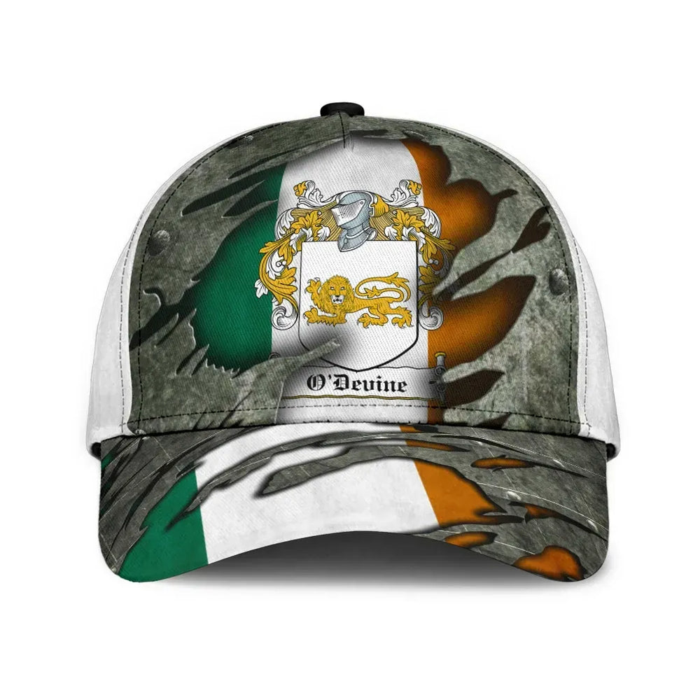 Clan Odevine Coat Of Arms - Irish Family Crest Classic Cap ED80 Odevine Coat Of Arms Irish Cap