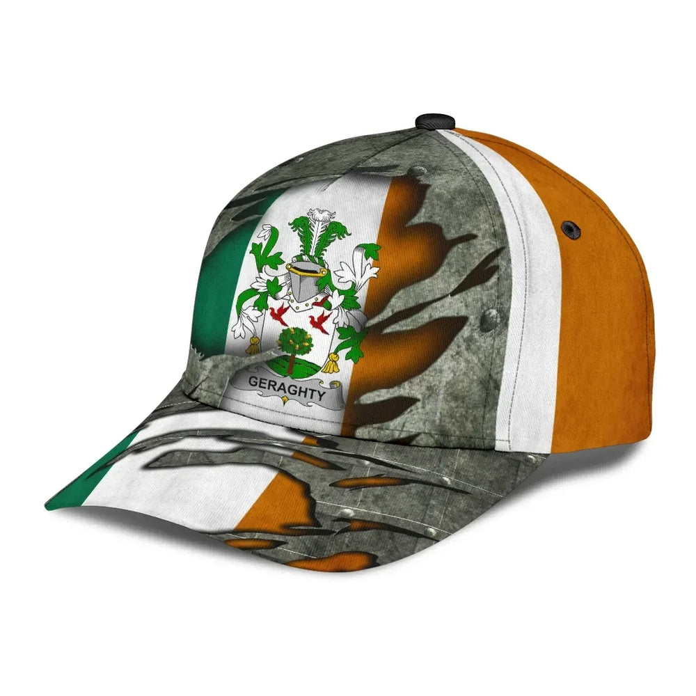Clan Geraghty Coat Of Arms - Irish Family Crest Classic Cap PE24 Geraghty Coat Of Arms Irish Cap