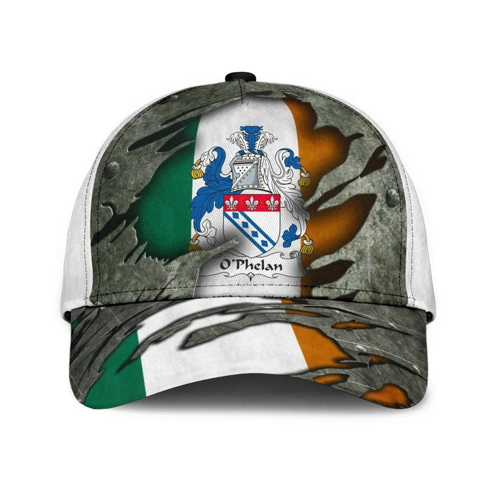 Clan Ophelan Coat Of Arms - Irish Family Crest Classic Cap PI94 Ophelan Coat Of Arms Irish Cap