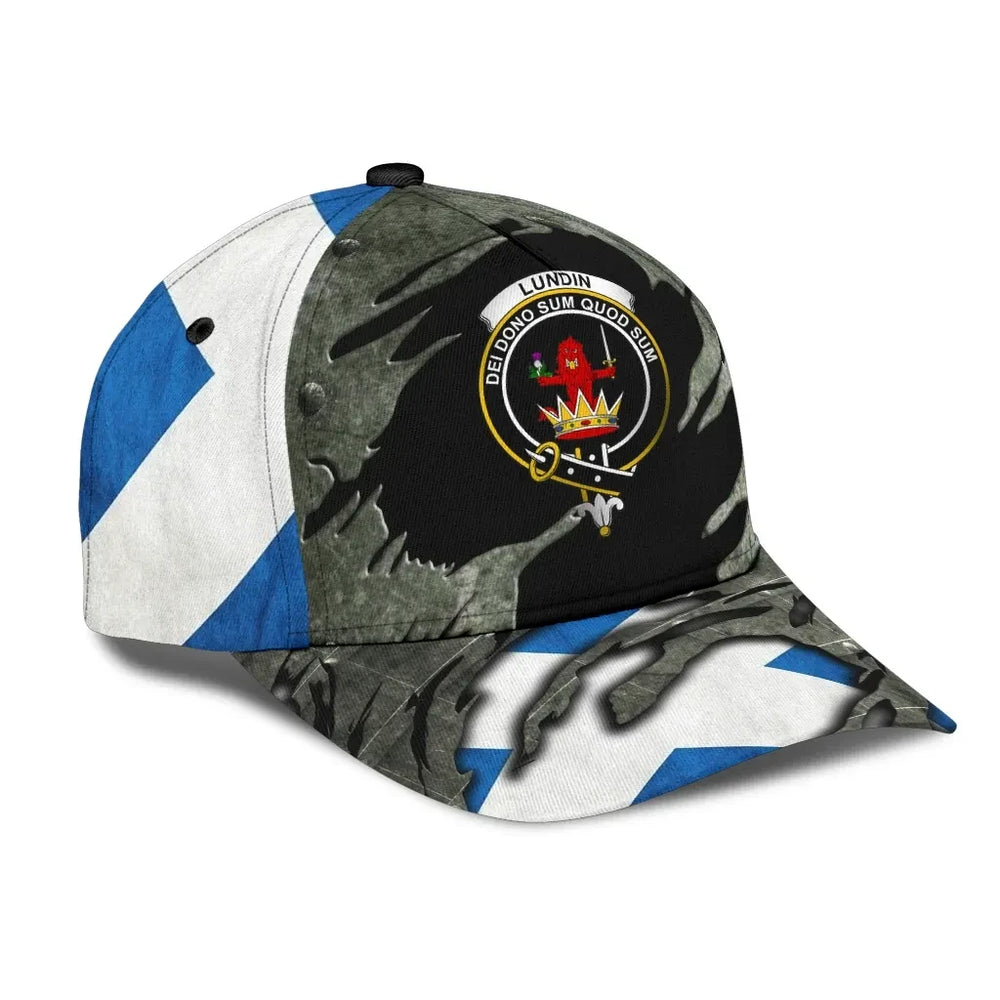 Clan Lundin Tartan Crest Classic Cap ZO59 Lundin Tartan Tartan Cap