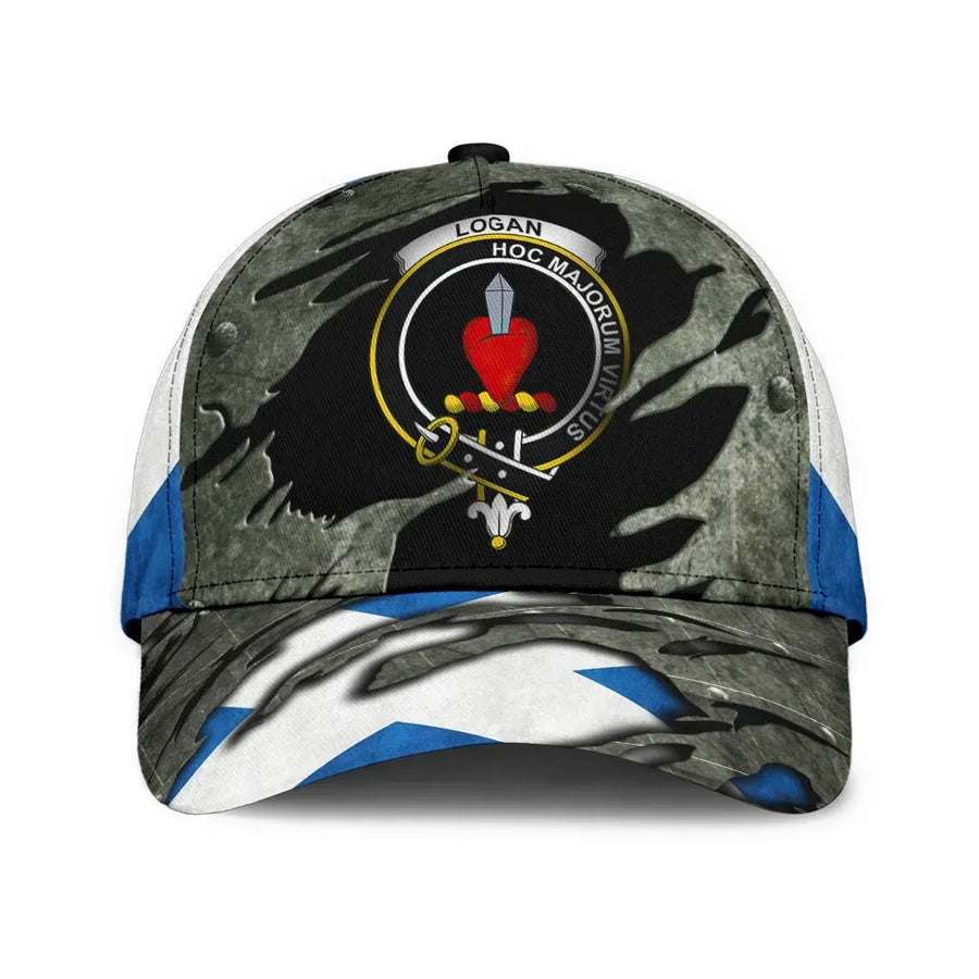 Clan Logan Ancient Crest Tartan Classic Cap WX64 Logan Ancient Tartan Tartan Cap