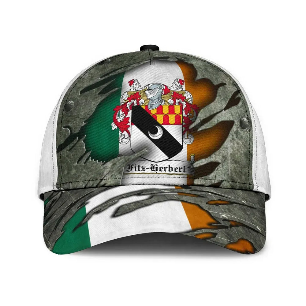 Clan Fitzherbert Coat Of Arms - Irish Family Crest Classic Cap PI12 Fitzherbert Coat Of Arms Irish Cap