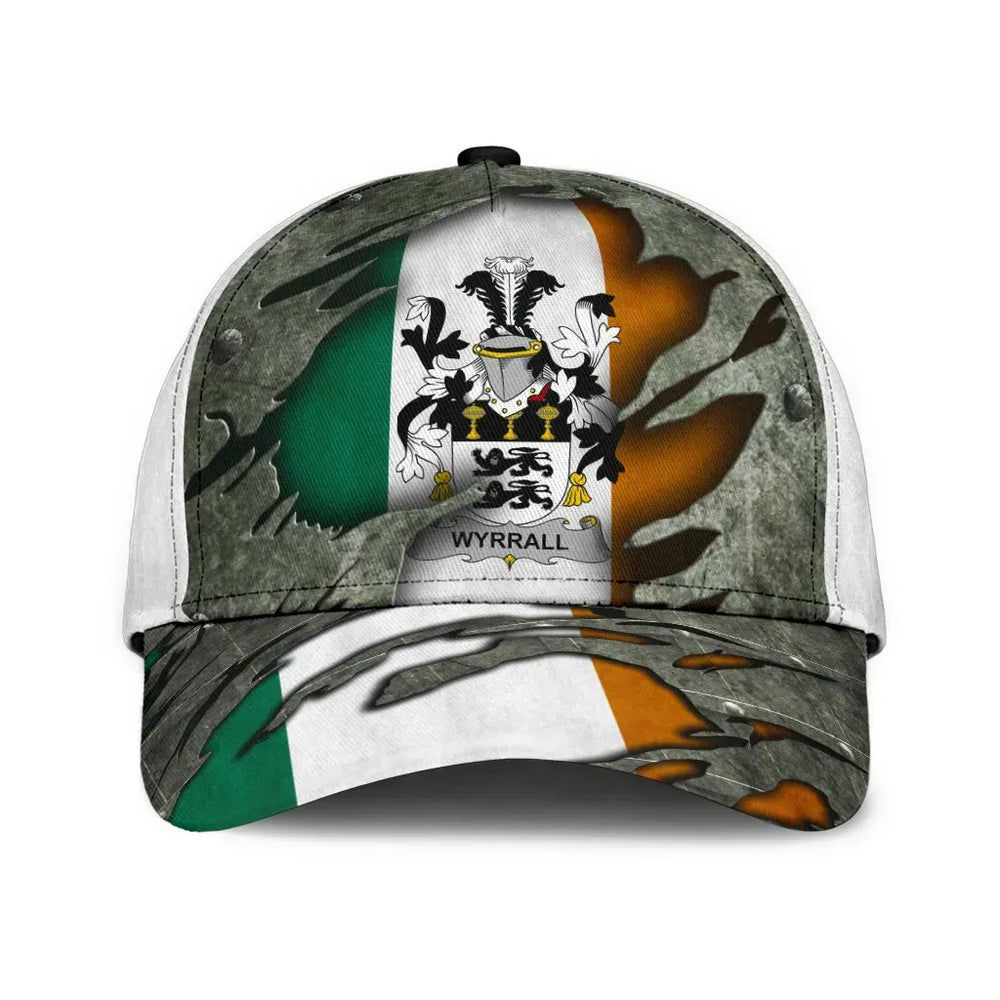 Clan Wyrrall Coat Of Arms - Irish Family Crest Classic Cap HT70 Wyrrall Coat Of Arms Irish Cap
