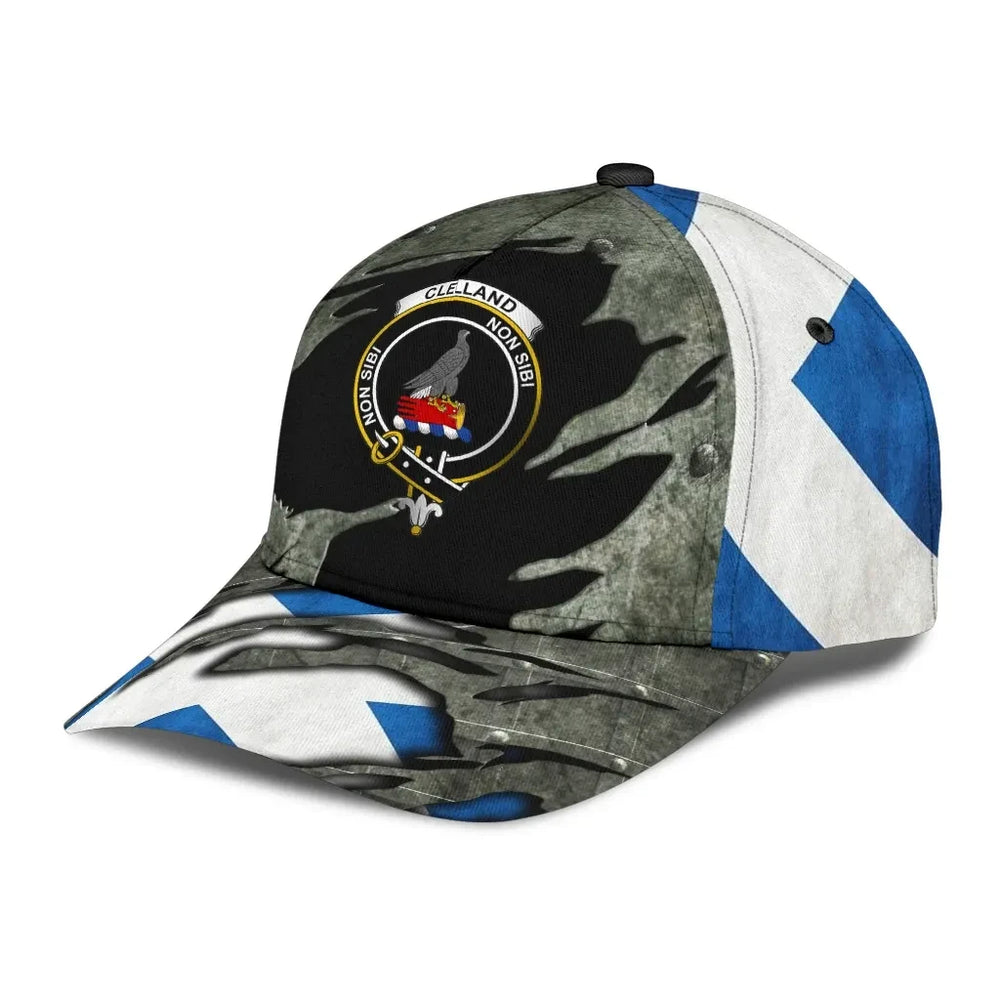 Clan Clelland Tartan Crest Classic Cap UL55 Clelland Tartan Tartan Cap