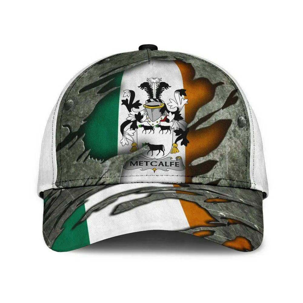 Clan Metcalfe Coat Of Arms - Irish Family Crest Classic Cap PX34 Metcalfe Coat Of Arms Irish Cap