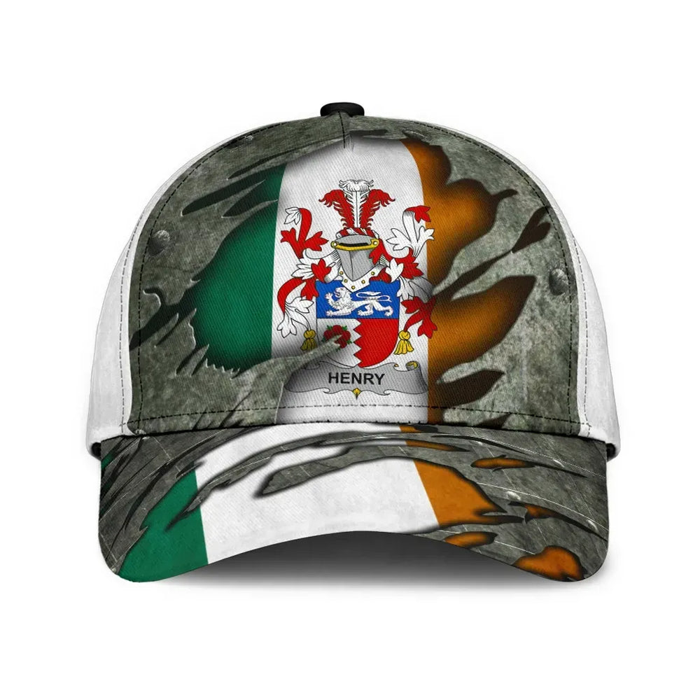 Clan Henry Coat Of Arms - Irish Family Crest Classic Cap HM66 Henry Coat Of Arms Irish Cap