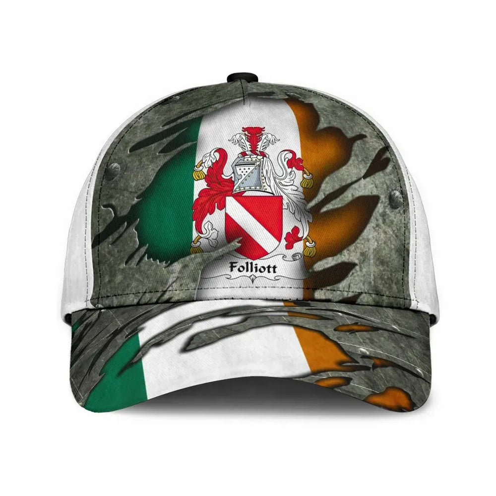 Clan Folliott Coat Of Arms - Irish Family Crest Classic Cap WI56 Folliott Coat Of Arms Irish Cap