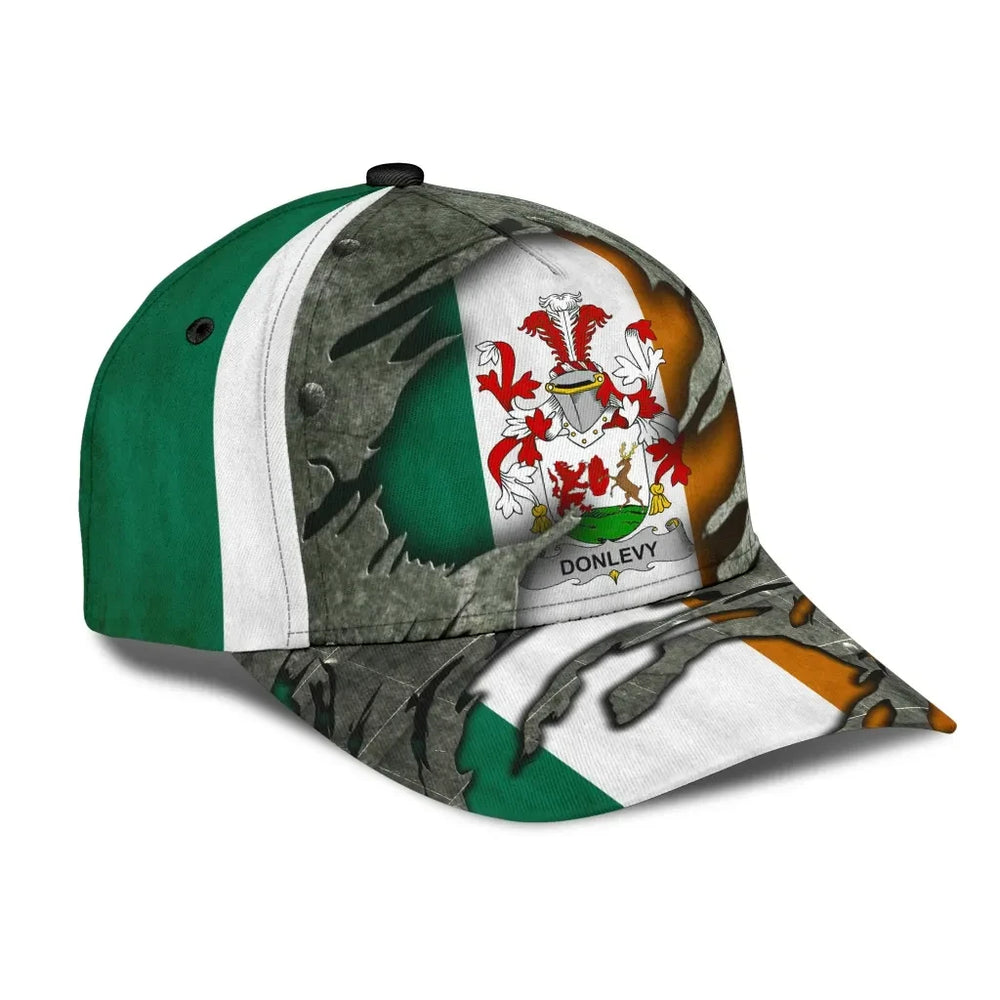 Clan Donlevy Coat Of Arms - Irish Family Crest Classic Cap ZN57 Donlevy Coat Of Arms Irish Cap