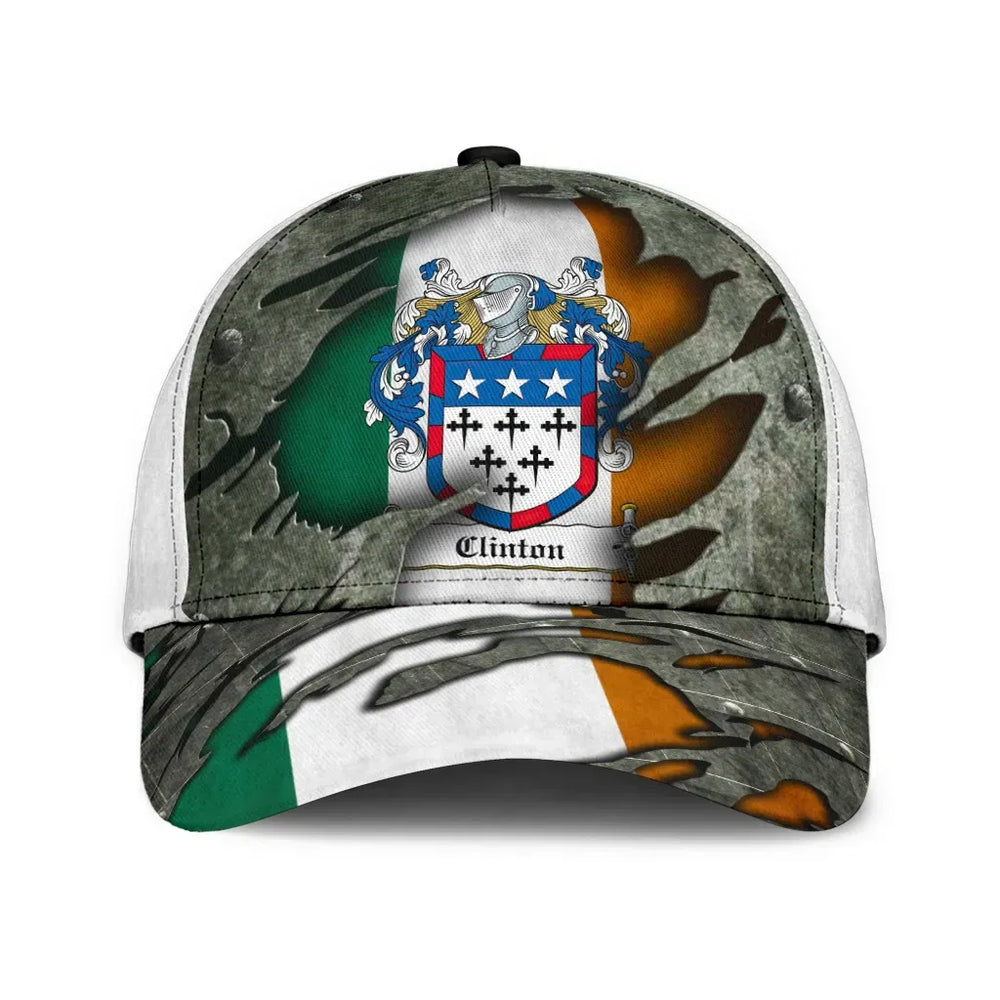 Clan Clinton Coat Of Arms - Irish Family Crest Classic Cap ZV23 Clinton Coat Of Arms Irish Cap