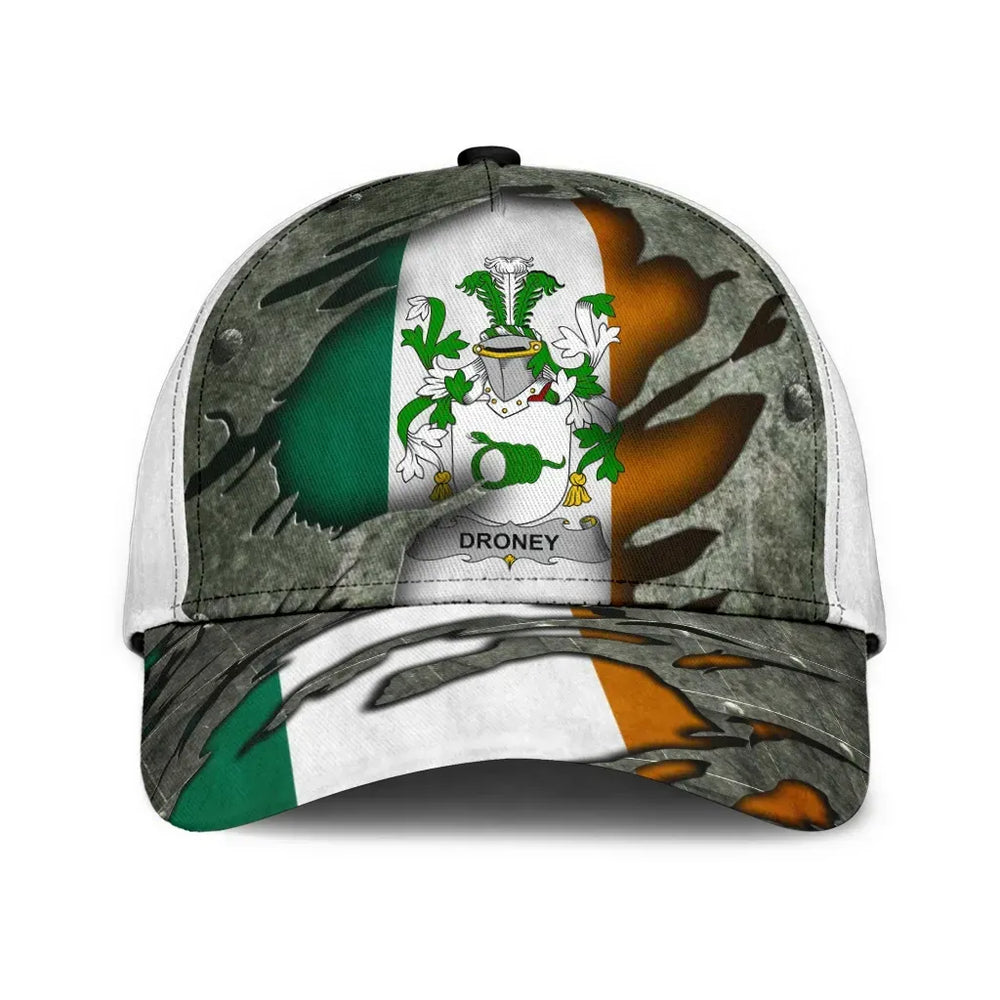 Clan Droney Coat Of Arms - Irish Family Crest Classic Cap HW58 Droney Coat Of Arms Irish Cap