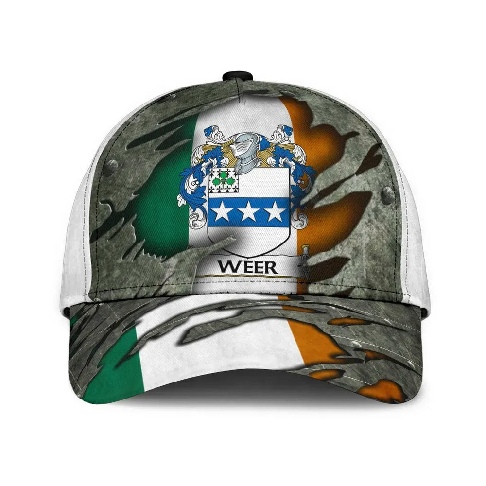 Clan Weer Coat Of Arms - Irish Family Crest Classic Cap ZT27 Weer Coat Of Arms Irish Cap