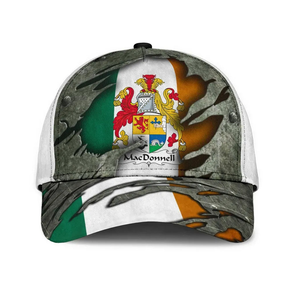 Clan Macdonnell Coat Of Arms Of The Glensarms - Irish Family Crest Classic Cap TF59 Macdonnell Coat Of Arms Of The Glensarms Irish Cap
