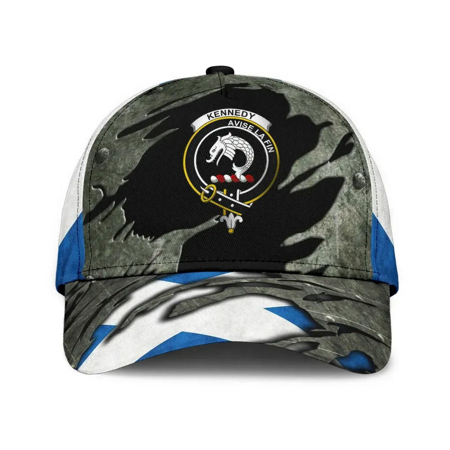 Clan Kennedy Modern Tartan Crest Classic Cap QS80 Kennedy Modern Tartan Tartan Cap