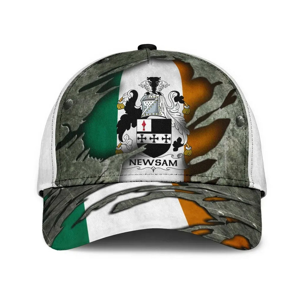 Clan Newsam Coat Of Arms - Irish Family Crest Classic Cap YB68 Newsam Coat Of Arms Irish Cap
