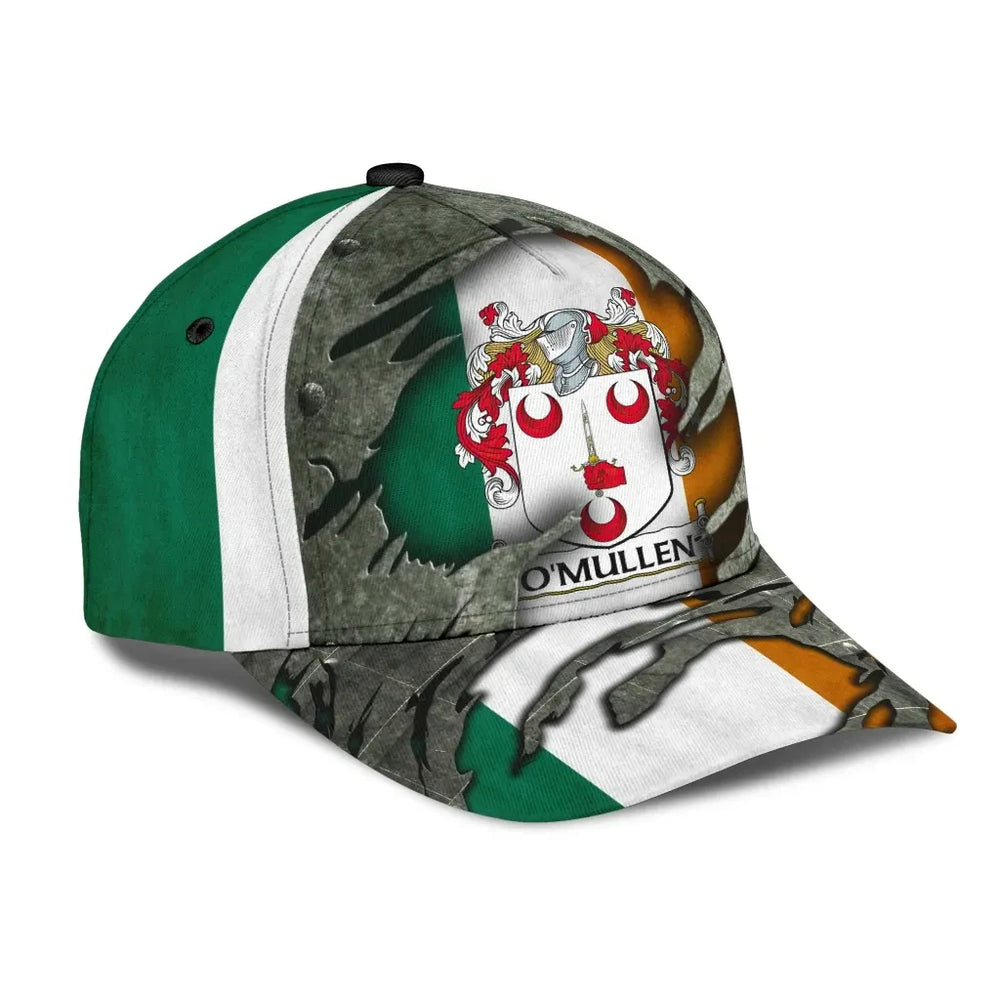 Clan Omullen Coat Of Arms - Irish Family Crest Classic Cap LX68 Omullen Coat Of Arms Irish Cap
