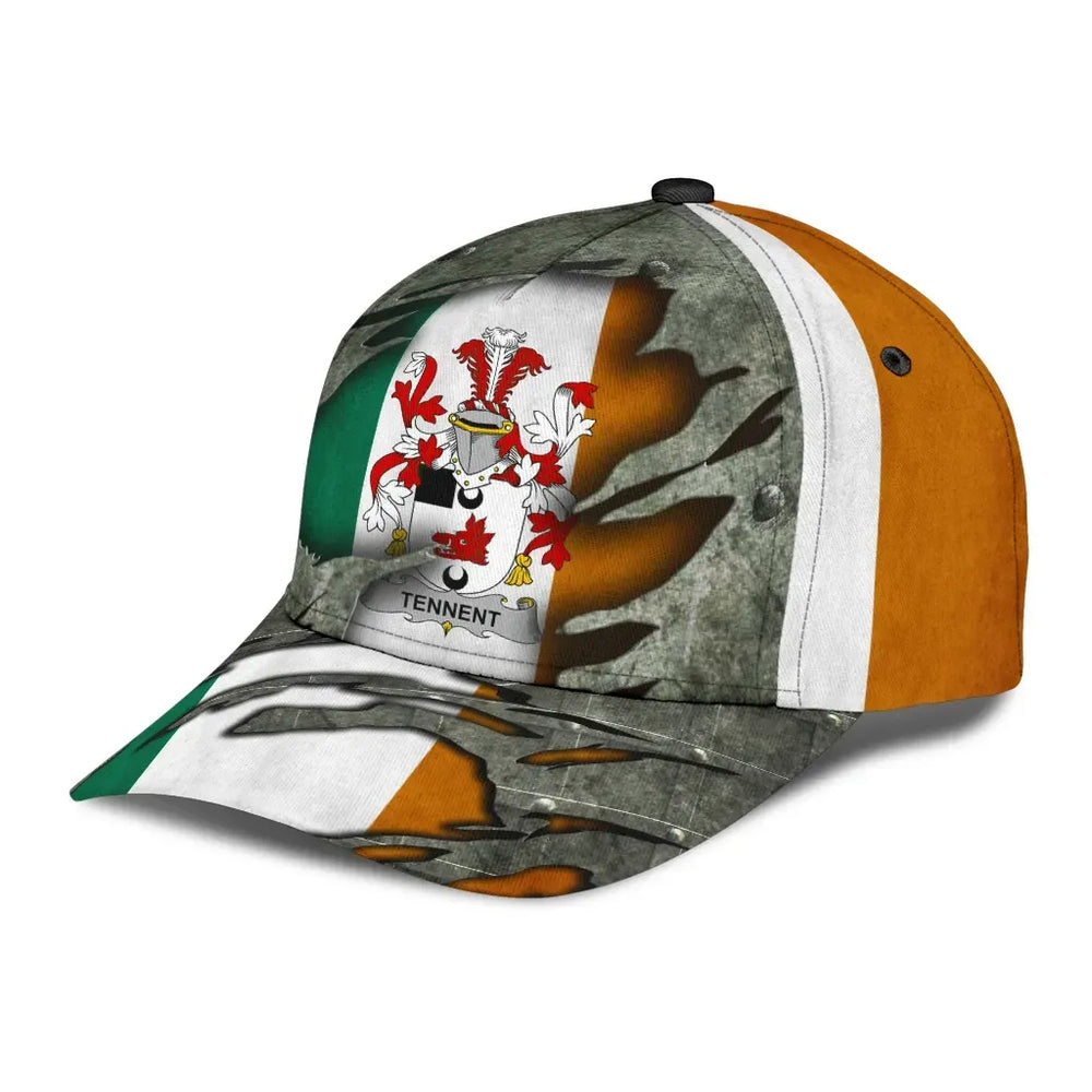 Clan Tennent Coat Of Arms - Irish Family Crest Classic Cap EV61 Tennent Coat Of Arms Irish Cap