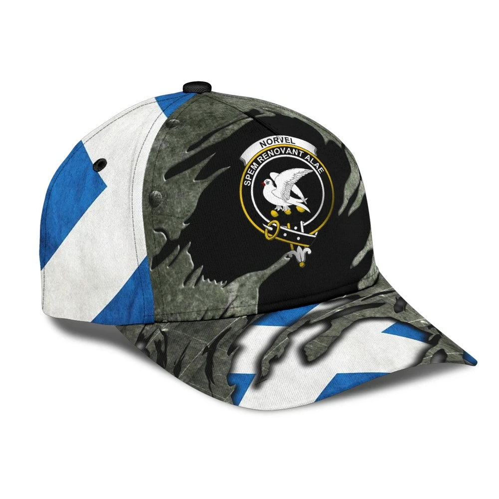 Clan Norvel (or Norvill) Tartan Crest Classic Cap CA88 Norvel (or Norvill) Tartan Tartan Cap