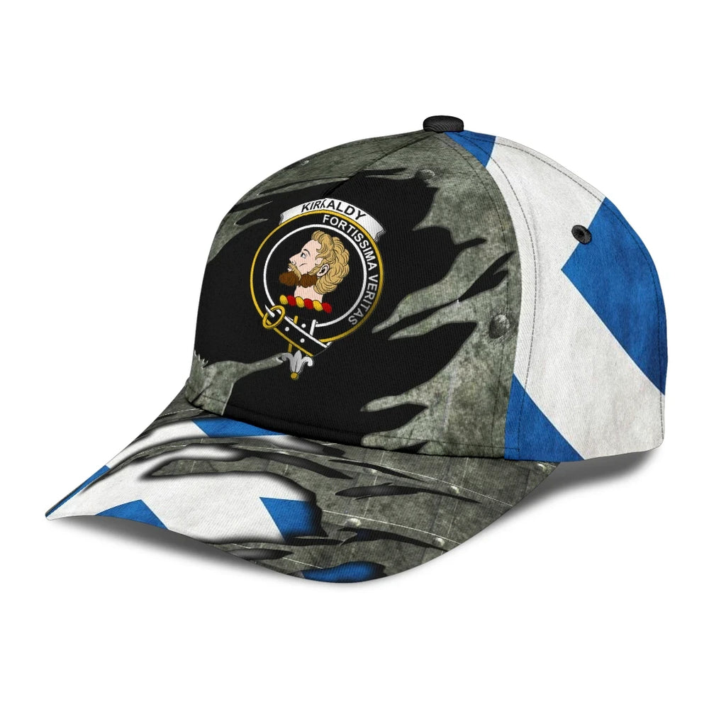 Clan Kirkaldy Tartan Crest Classic Cap LN45 Kirkaldy Tartan Tartan Cap