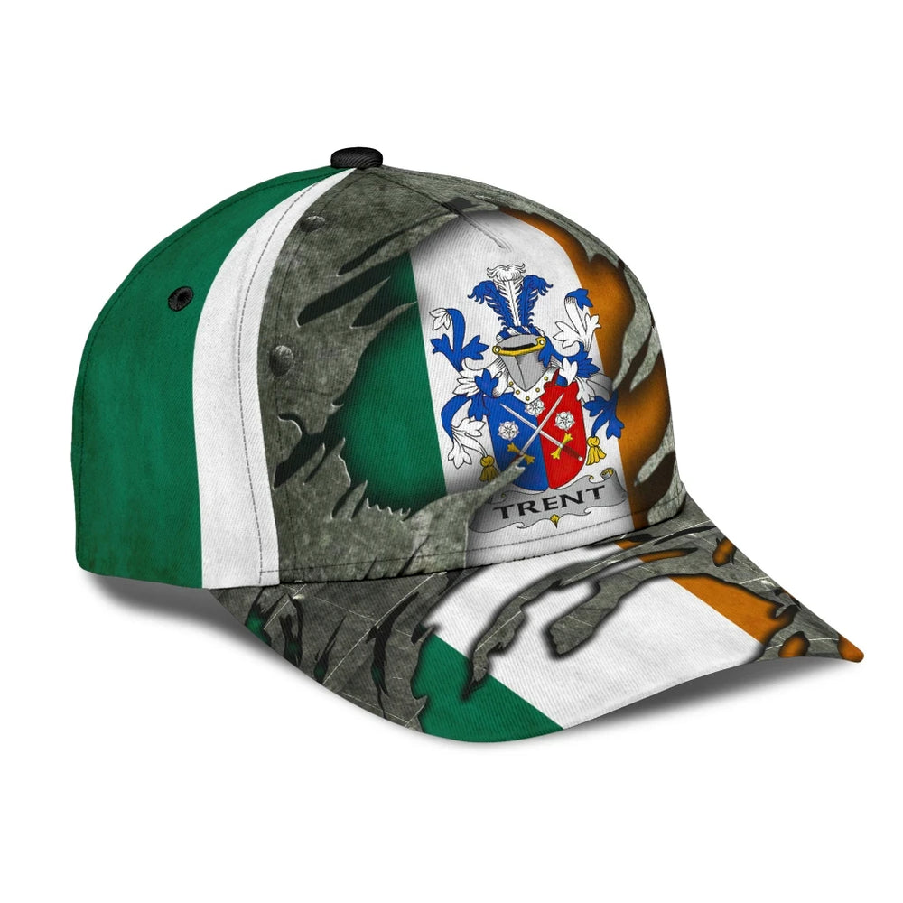 Clan Trent Coat Of Arms - Irish Family Crest Classic Cap MJ24 Trent Coat Of Arms Irish Cap
