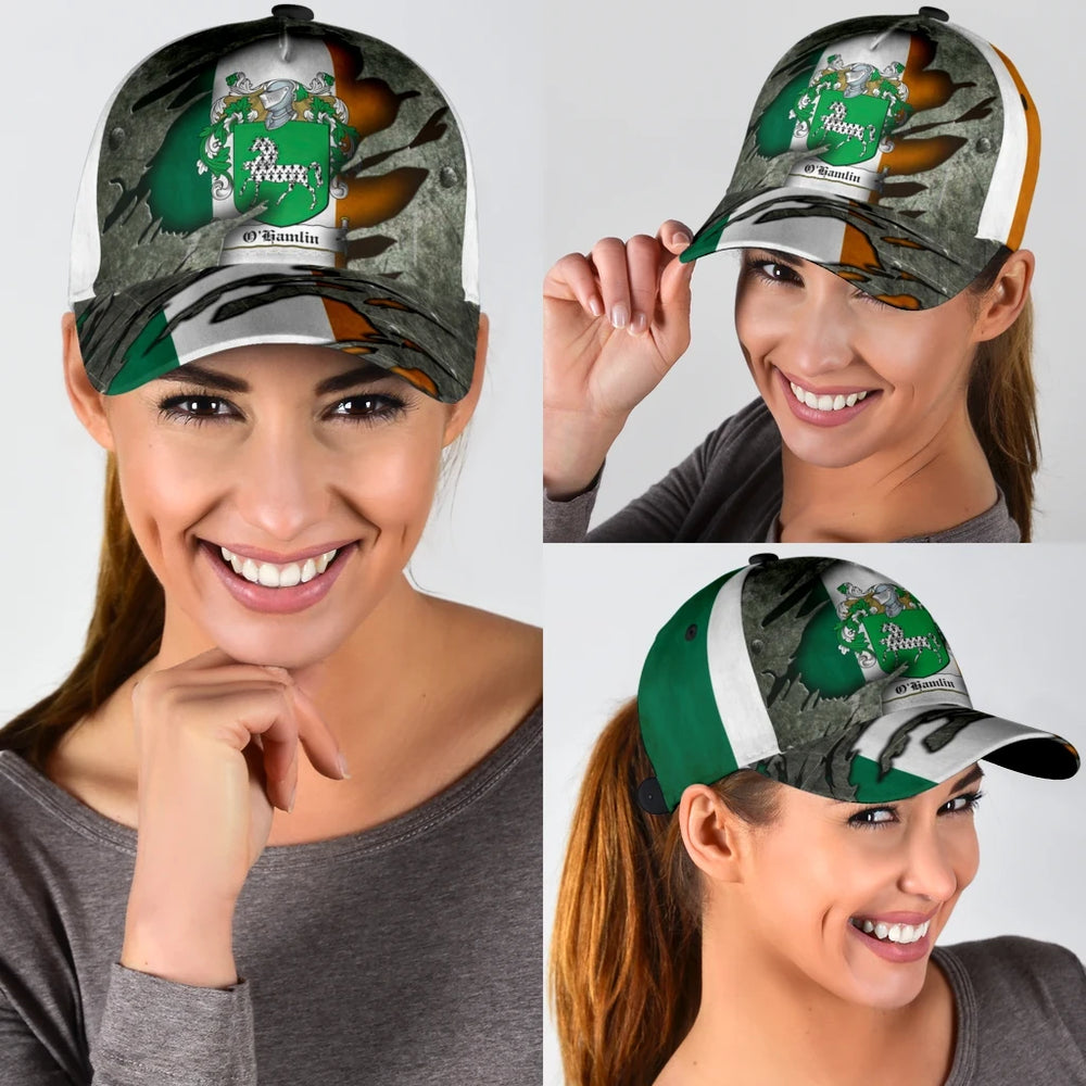 Clan Ohamlin Coat Of Arms - Irish Family Crest Classic Cap IL47 Ohamlin Coat Of Arms Irish Cap