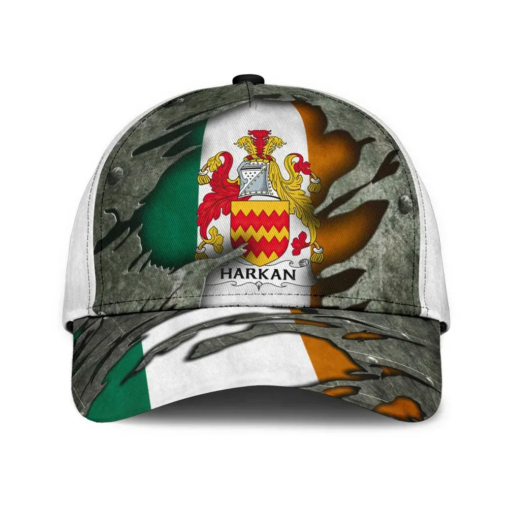 Clan Harkan Coat Of Arms - Irish Family Crest Classic Cap LN79 Harkan Coat Of Arms Irish Cap