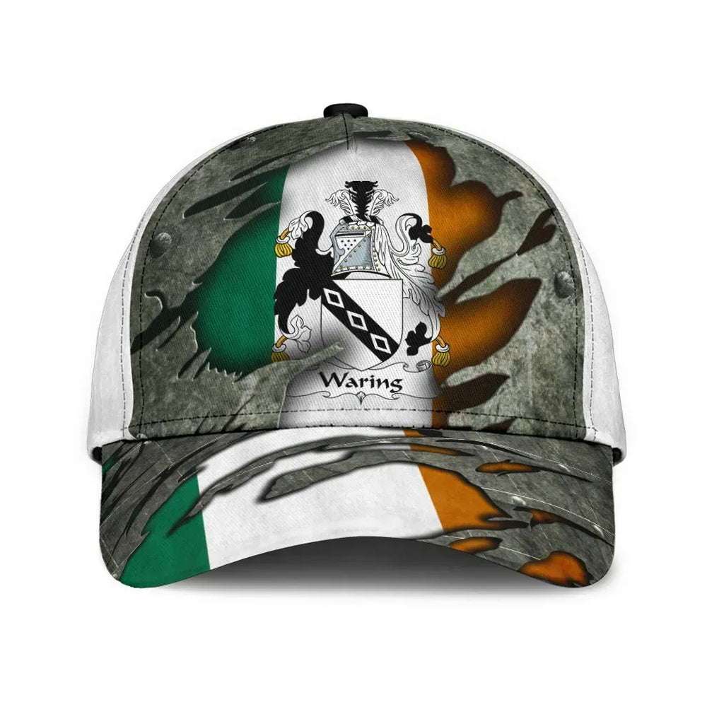 Clan Waring Coat Of Arms - Irish Family Crest Classic Cap ZO91 Waring Coat Of Arms Irish Cap