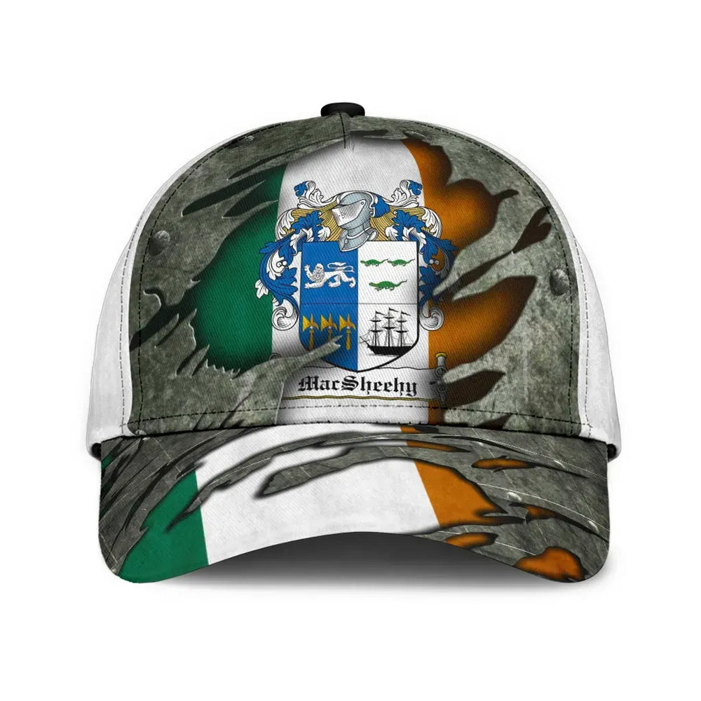 Clan Macsheehy Coat Of Arms - Irish Family Crest Classic Cap DG88 Macsheehy Coat Of Arms Irish Cap