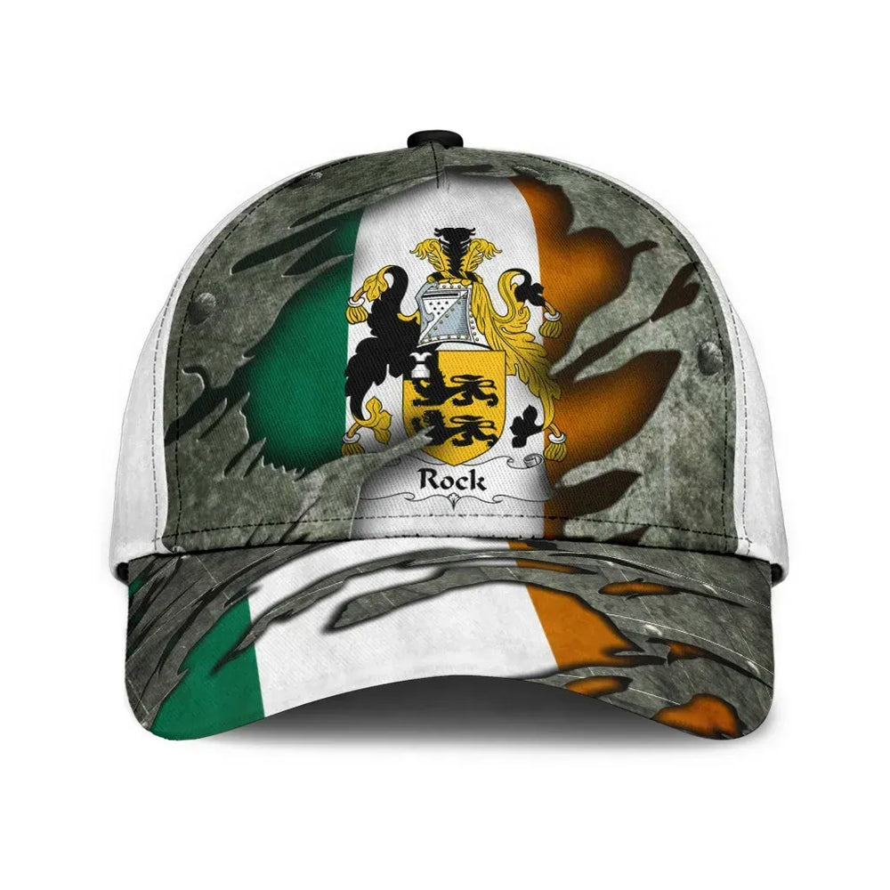 Clan Rock Coat Of Arms - Irish Family Crest Classic Cap IN39 Rock Coat Of Arms Irish Cap