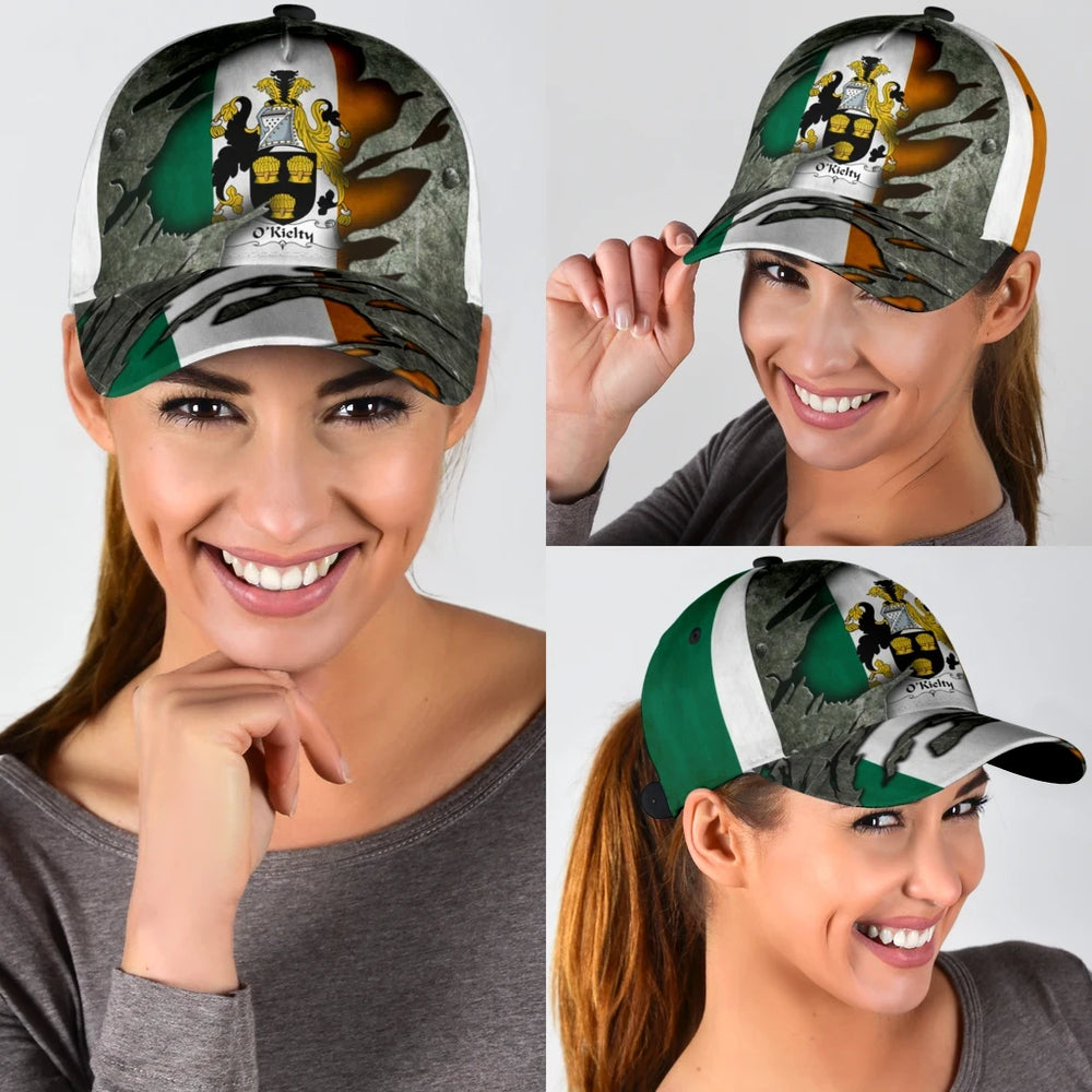 Clan Okielty Coat Of Arms - Irish Family Crest Classic Cap SR58 Okielty Coat Of Arms Irish Cap