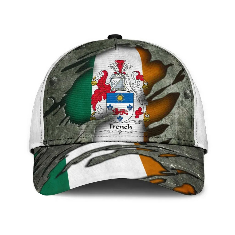 Clan Trench Coat Of Arms - Irish Family Crest Classic Cap SS30 Trench Coat Of Arms Irish Cap