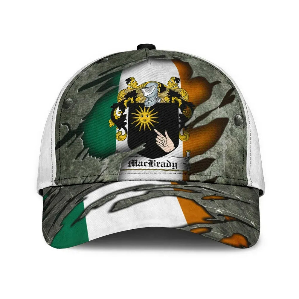Clan Macbrady Coat Of Arms - Irish Family Crest Classic Cap GV70 Macbrady Coat Of Arms Irish Cap
