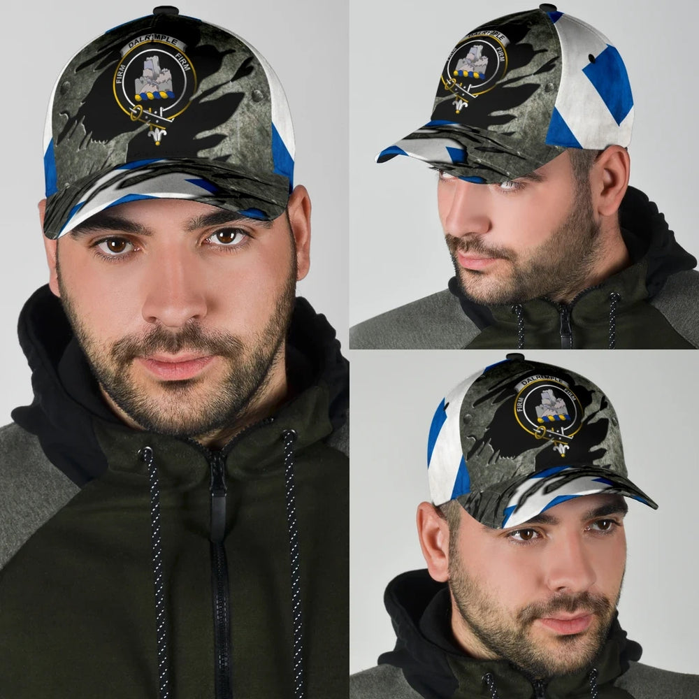 Clan Dalrymple Crest Tartan Classic Cap ME47 Dalrymple Tartan Tartan Cap