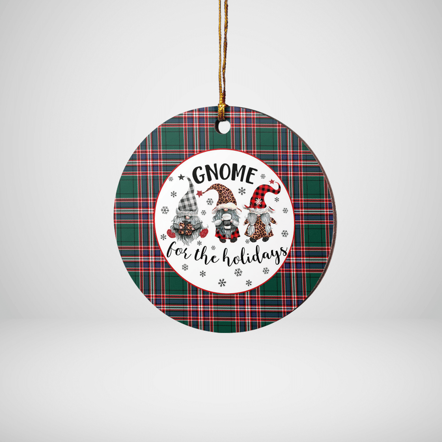Clan MacFarlane Hunting Modern Tartan Tartan Crest Gnome Round Ceramic Ornament LU36 MacFarlane Hunting Modern Tartan Tartan Christmas