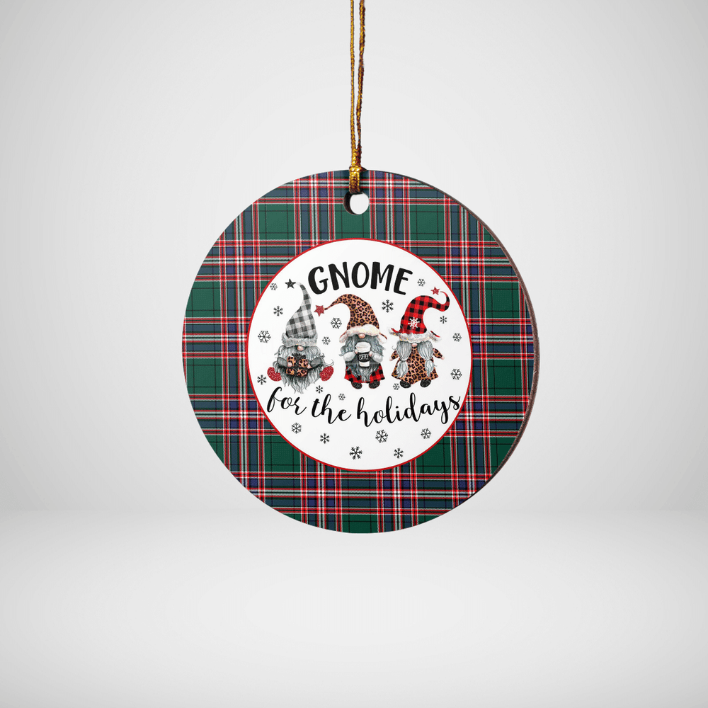 Clan MacFarlane Hunting Modern Tartan Tartan Crest Gnome Round Ceramic Ornament LU36 MacFarlane Hunting Modern Tartan Tartan Christmas