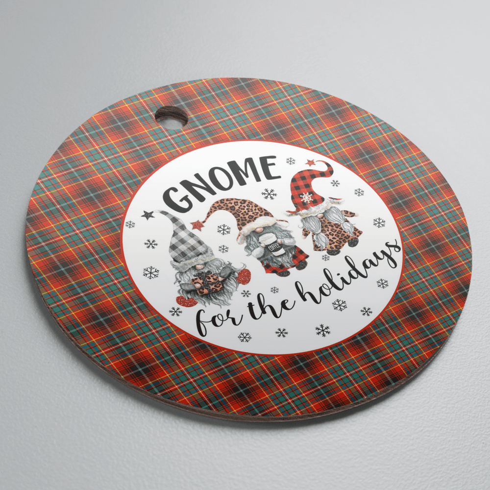 Clan Innes Ancient Tartan Tartan Crest Gnome Round Ceramic Ornament SS77 Innes Ancient Tartan Tartan Christmas